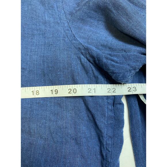 Joseph Abboud Men's Dark Blue 100% Linen Button Down Casual Shirt Size Large - Picture 4 of 7